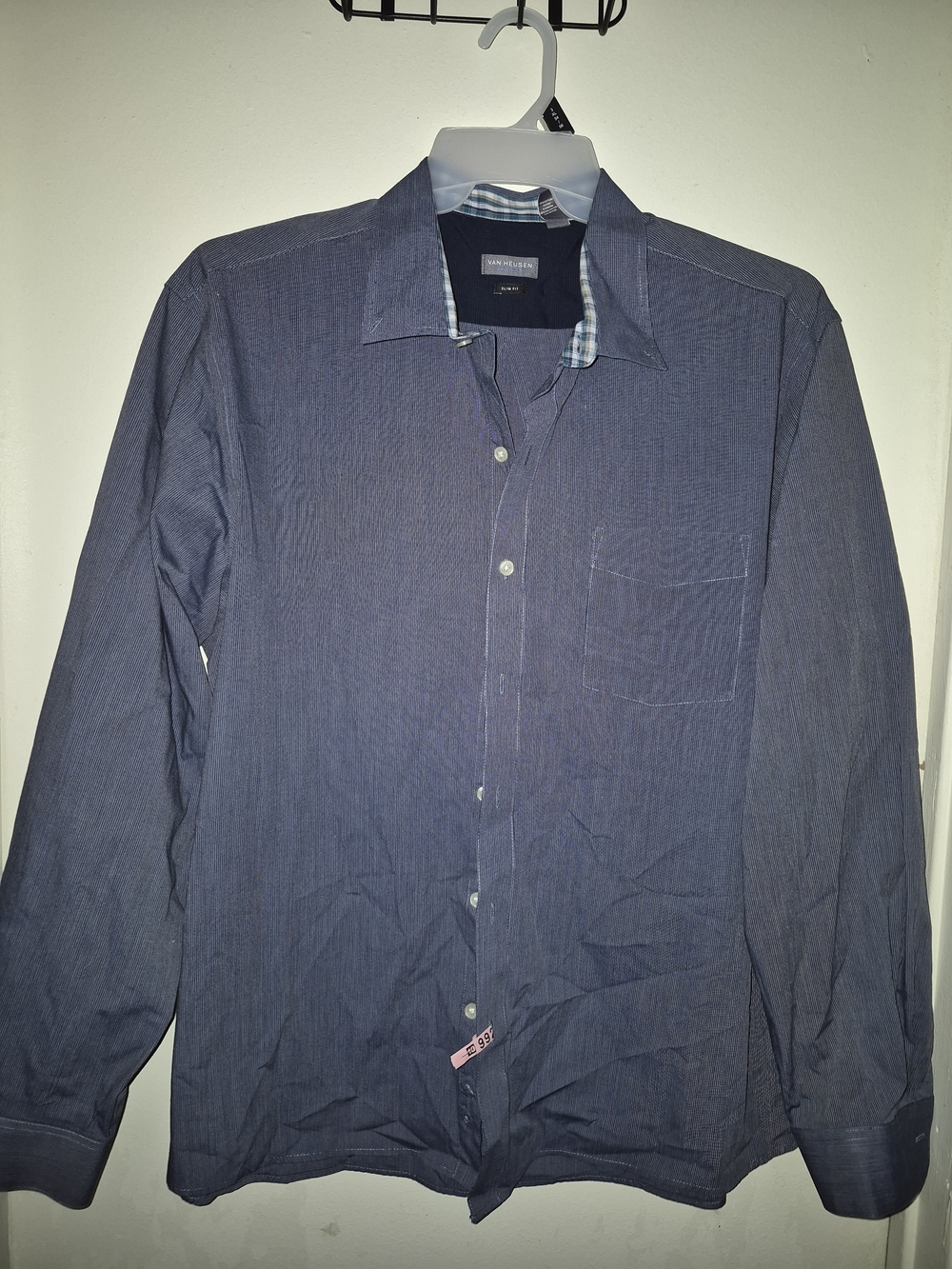 Van Heusen Men’s Navy Blue Long-Sleeve Dress Shirt